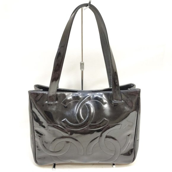 Chanel pursw Hand Bag Black Patent leather